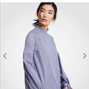 NWT Ann Taylor Poplin Lantern Sleeve Top